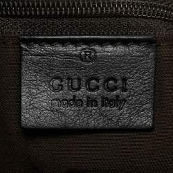 Pre Owned Gucci Black/Beige GG Canvas and Leather Large Sukey Tote