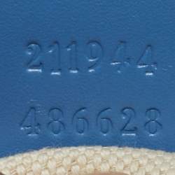 Pre Owned Gucci Blue/Beige GG Canvas and Leather Medium Sukey Tote