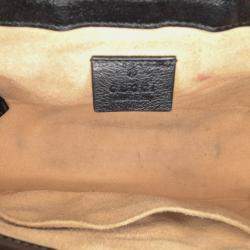 Gucci Beige/Black GG Marmont Matelasse Canvas Top Handle Bag