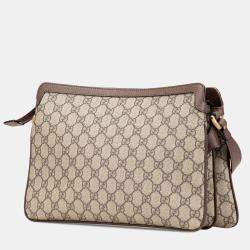 Pre Owned Gucci Beige Medium GG Supreme Ophidia Crossbody