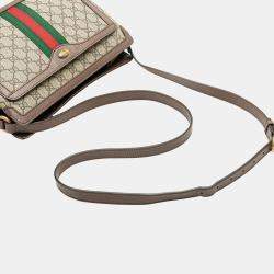 Pre Owned Gucci Beige Medium GG Supreme Ophidia Crossbody