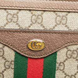 Pre Owned Gucci Beige Medium GG Supreme Ophidia Crossbody