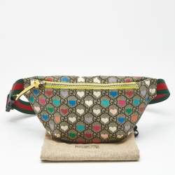 Pre Owned Gucci Multicolor GG Supreme Canvas Heart Belt Bag