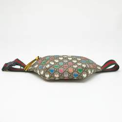 Pre Owned Gucci Multicolor GG Supreme Canvas Heart Belt Bag
