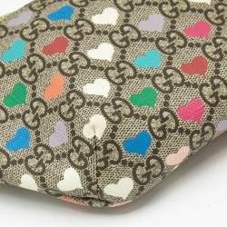 Pre Owned Gucci Multicolor GG Supreme Canvas Heart Belt Bag
