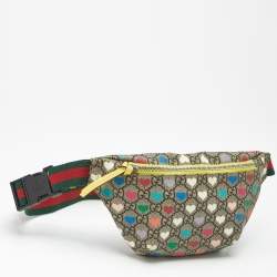 Pre Owned Gucci Multicolor GG Supreme Canvas Heart Belt Bag