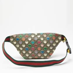 Pre Owned Gucci Multicolor GG Supreme Canvas Heart Belt Bag