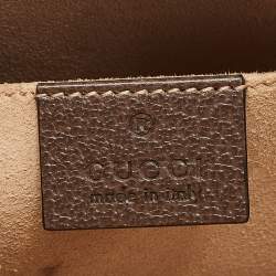 Pre Owned حقيبة كلتش غوتشي أوفيديا قماش GG سوبريم بيج/بنية وجلد