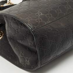 Pre Owned Gucci Black Guccissima Leather Large Emily Chain Shoulder Bag