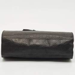 Pre Owned Gucci Black Guccissima Leather Large Emily Chain Shoulder Bag