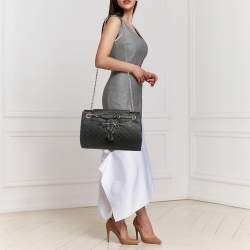 Pre Owned Gucci Black Guccissima Leather Large Emily Chain Shoulder Bag