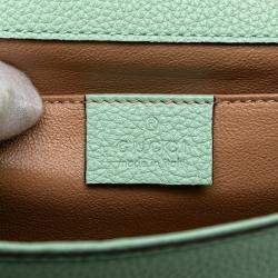 Pre Owned Gucci Green Small Leather Zumi Satchel