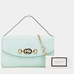 Pre Owned Gucci Green Small Leather Zumi Satchel