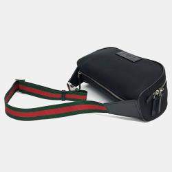 Gucci Black Fabric Web Techno Hip Sack