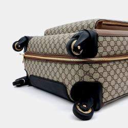 Pre Owned Gucci Beige Coated canvas GG Supreme Large Trolley