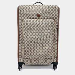Pre Owned Gucci Beige PVC GG Supreme Large Trolley