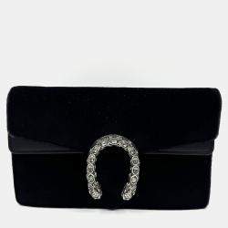 Pre Owned Gucci Dionysus Black Velvet Super Mini Shoulder Bag