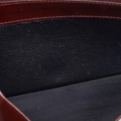 Pre Owned Gucci Brown Patent Leather Horsebit Slim Continental Wallet