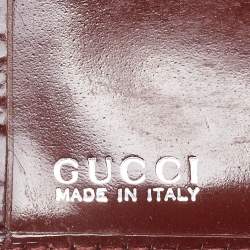 Pre Owned Gucci Brown Patent Leather Horsebit Slim Continental Wallet