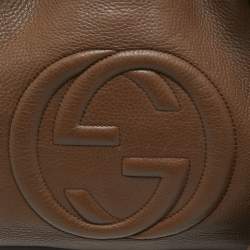 Pre Owned Gucci Brown Leather Medium Soho Chain Shoulder Bag
