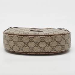 Pre Owned Gucci Beige/Ebony GG Supreme Canvas Mini Ophidia Shoulder Bag