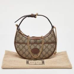 Pre Owned Gucci Beige/Ebony GG Supreme Canvas Mini Ophidia Shoulder Bag