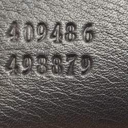 Pre Owned Gucci Beige/Black GG Supreme Canvas and Leather Medium Padlock Shoulder Bag