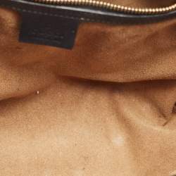Pre Owned Gucci Beige/Black GG Supreme Canvas and Leather Medium Padlock Shoulder Bag