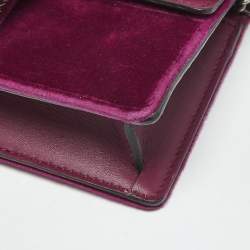 Pre Owned Gucci Purple Velvet and Leather Super Mini Dionysus Crystals Shoulder Bag