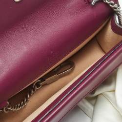 Pre Owned Gucci Purple Velvet and Leather Super Mini Dionysus Crystals Shoulder Bag