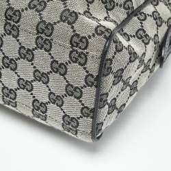 Pre Owned حقيبة غوتشي بوسطن جلد وكانفاس GG سوداء