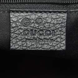 Pre Owned حقيبة غوتشي بوسطن جلد وكانفاس GG سوداء