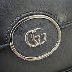 Pre Owned Gucci Petit GG Mini Black Leather Shoulder Bag