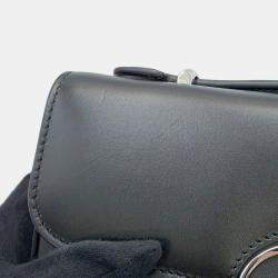 Pre Owned Gucci Petit GG Mini Black Leather Shoulder Bag