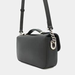 Pre Owned Gucci Petit GG Mini Black Leather Shoulder Bag