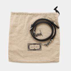 Pre Owned Gucci Petit GG Mini Black Leather Shoulder Bag