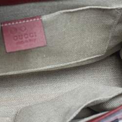 Pre Owned Gucci Red Microguccissima Leather Medium Emily Chain Shoulder Bag