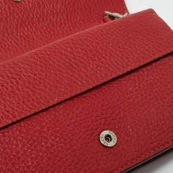 Pre Owned Gucci Red Leather Mini Dionysus Chain Bag