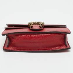 Pre Owned Gucci Red Leather Mini Dionysus Chain Bag