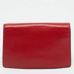 Pre Owned Gucci Red Leather Mini Dionysus Chain Bag