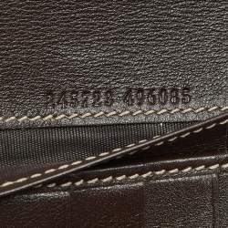 Pre Owned Gucci Beige/Brown GG Canvas Lovely Heart Continental Wallet