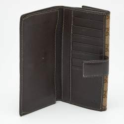 Pre Owned Gucci Beige/Brown GG Canvas Lovely Heart Continental Wallet