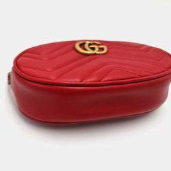 Pre Owned Gucci GG Marmont Matelasse Leather pouch bag