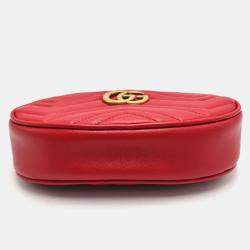 Pre Owned Gucci GG Marmont Matelasse Leather pouch bag
