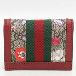 Pre Owned Gucci Multicolor Coated Canvas and Leather Ophidia Card Case