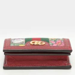 Pre Owned Gucci Multicolor Coated Canvas and Leather Ophidia Card Case