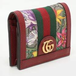 Pre Owned Gucci Multicolor Coated Canvas and Leather Ophidia Card Case