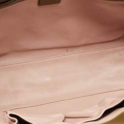 Pre Owned Gucci Olive Green Leather Lady Buckle Tote