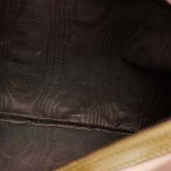 Pre Owned Gucci Olive Green Leather Lady Buckle Tote