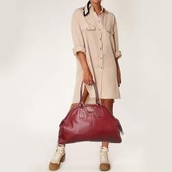 Pre Owned Gucci Red Leather Large Re(Belle) Satchel